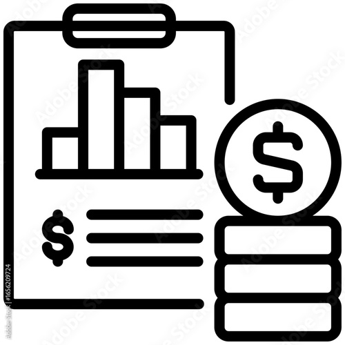 financial planning icon isolated on white background. vector illustration icon for retirement plan and other business