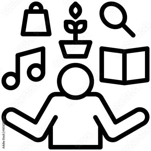 hobbies icon isolated on white background. vector illustration icon for retirement plan and other business