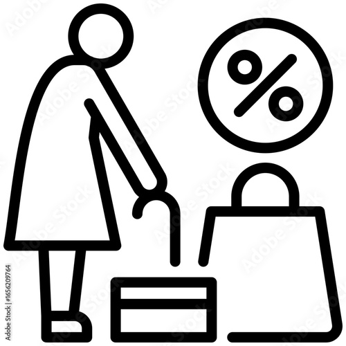 seniors shop icon isolated on white background. vector illustration icon for retirement plan and other business