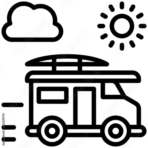 rv car icon isolated on white background. vector illustration icon for retirement plan and other business