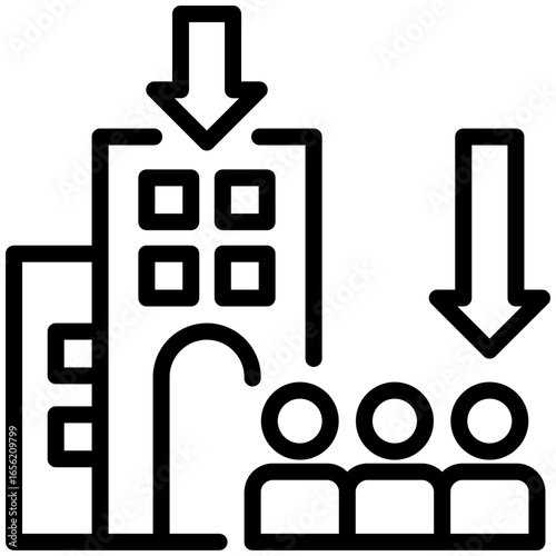 downsizing icon isolated on white background. vector illustration icon for retirement plan and other business
