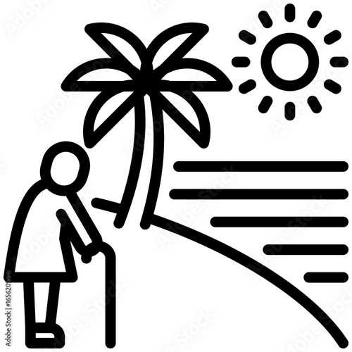 retirement dream icon isolated on white background. vector illustration icon for retirement plan and other business