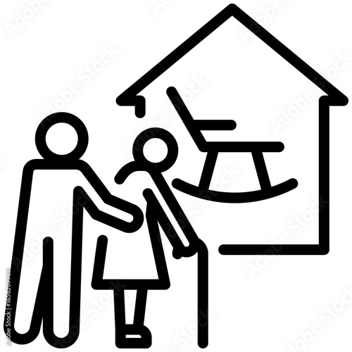 assisted living icon isolated on white background. vector illustration icon for retirement plan and other business