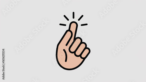 Snapping Finger Gesture Hand Illustration for Easy Concept or Problem Solving Idea Depiction on a Minimalist Background