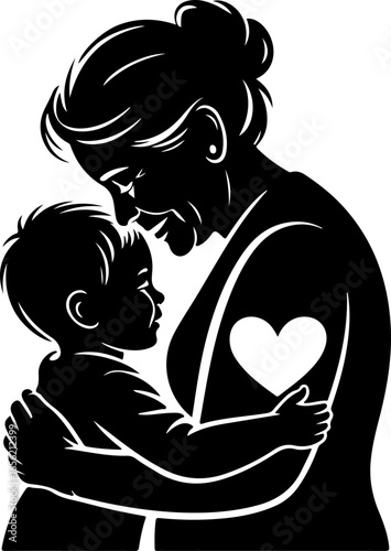 A heartwarming scene of a grandmother hugging her grandchild tightly