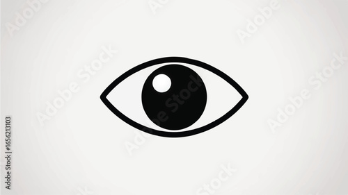 Stylized Eye Illustration for Visual Communication Clarity Perception and Digital Art Concepts isolated on white backdrop