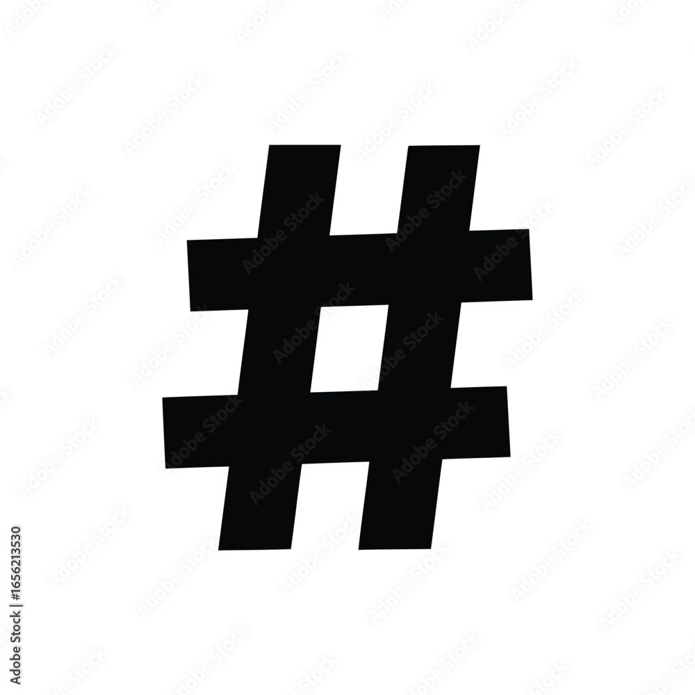 Obraz premium Vector illustration of black hashtag symbol