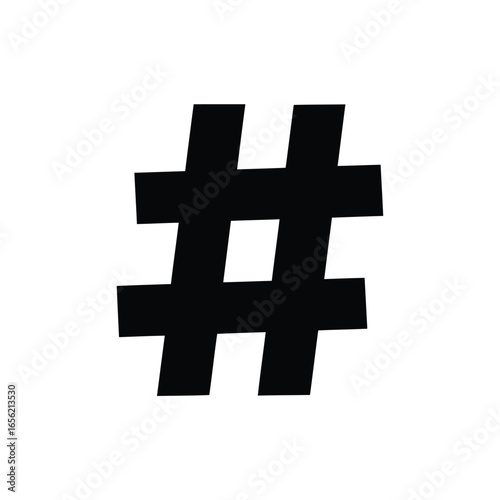 Vector illustration of black hashtag symbol