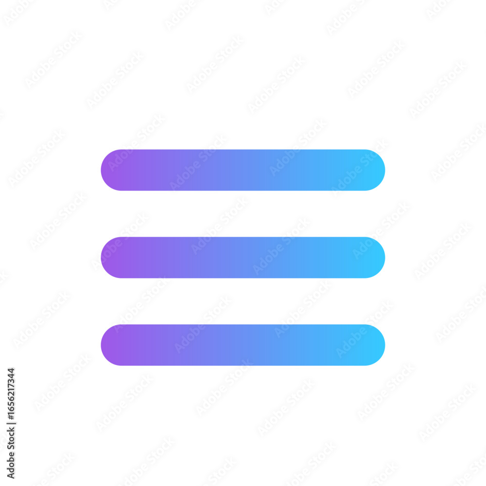 Vibrant gradient hamburger menu icon for web and mobile UI. Vector illustration of a navigation button, isolated on a white background. Vibrant gradient hamburger menu icon for web and mobile UI. Vector illustration of a navigation button, isolated on a white background.