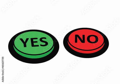 Vector illustration of yes and no buttons