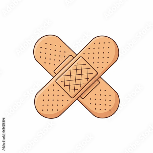Vector illustration of two adhesive bandages crossed