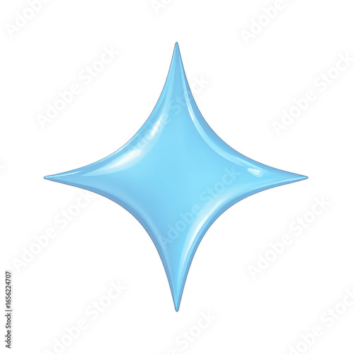 Four-Point Water Droplet in Blue Hue