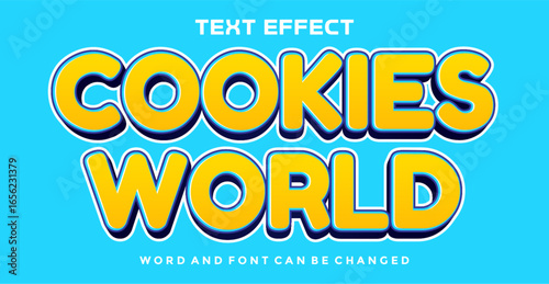 Cookies world editable text effect