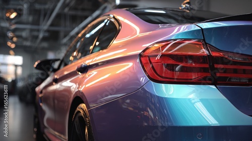 Purple-Blue Car in Garage,  Modern Auto Detailing