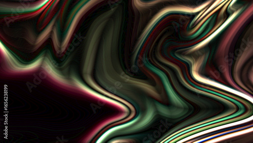 ynamic Abstract Swirling Pattern in Green, Red, Black, and White