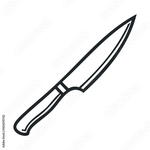 Sharp kitchen knife with a wooden handle for cooking tasks