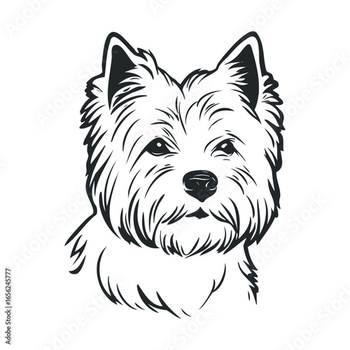 Cute and fluffy dog head art design for pet lovers and gifts