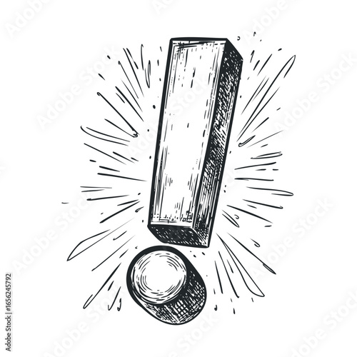 Eye catching exclamation mark burst for design use