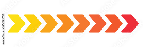 Dynamic colorful arrow trail graphic representing speed acceleration and fast movement forward motion abstract concept. transparent png and vector illustration.