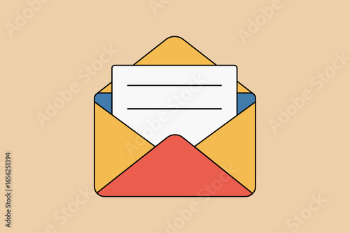  open envelope with  letter inside, perfect representation of communication