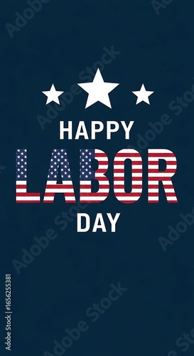 Happy labor day american flag design on blue background