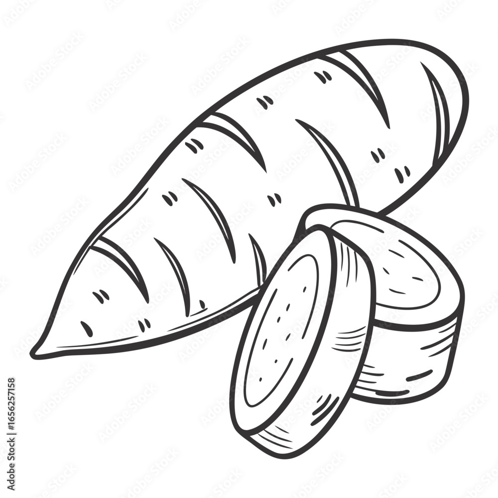 Obraz premium Illustration of carrot with slices for design element