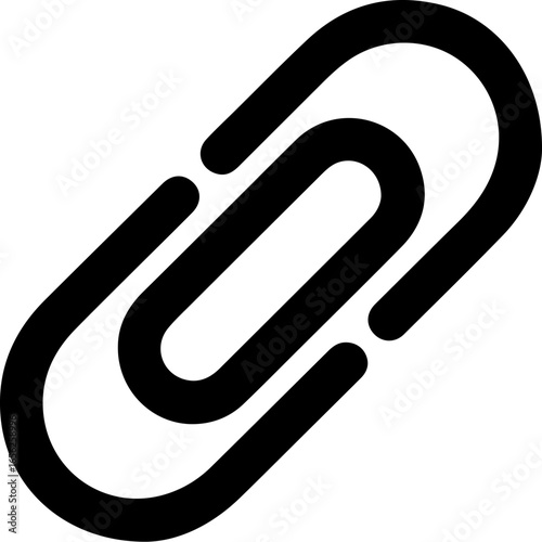 Simple black outline of a paperclip on a light gray background