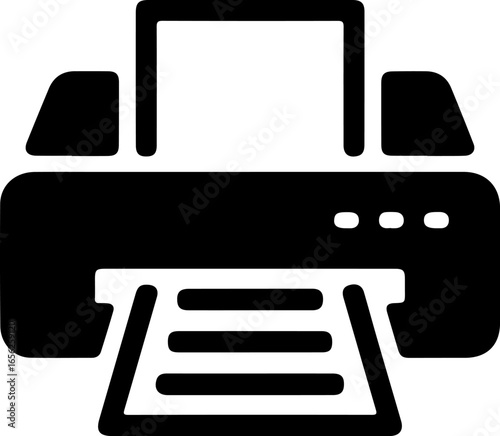 silhouette icon of printer