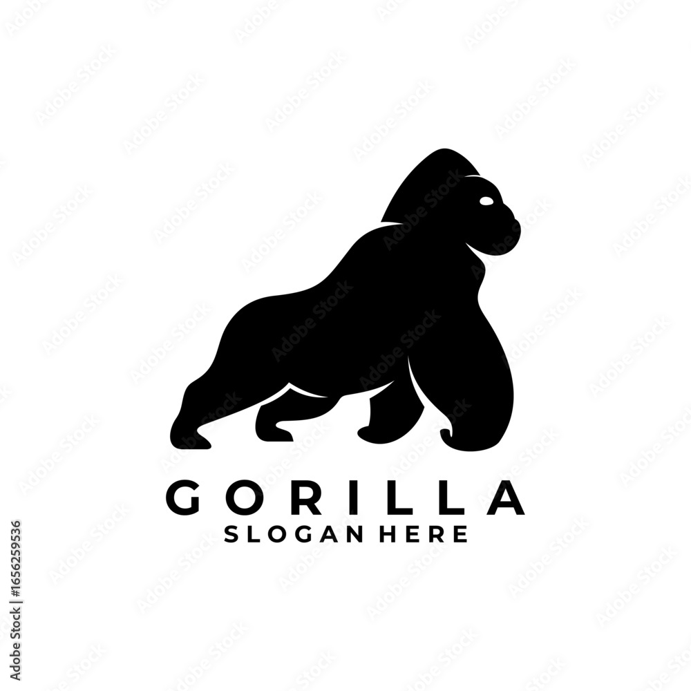 Fototapeta premium Simple gorilla animal logo design icon vector