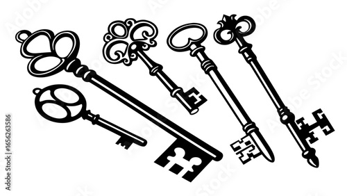 Collection of antique skeleton keys