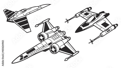 Illustration of three starfighters