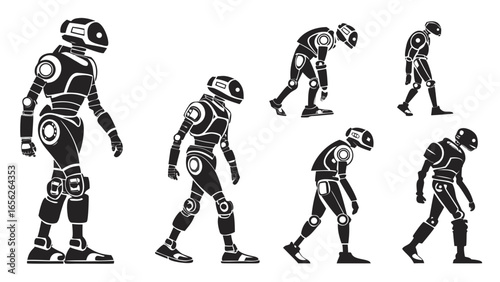 Robot walking in different poses