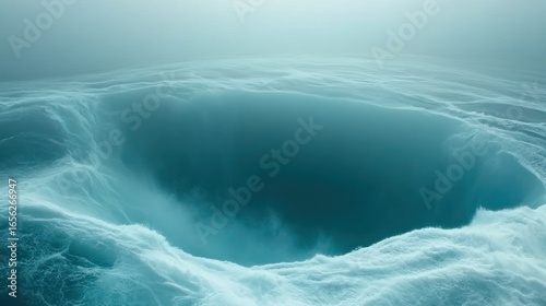 Underwater abyss with swirling blue vortex evoking mystery and deep exploration