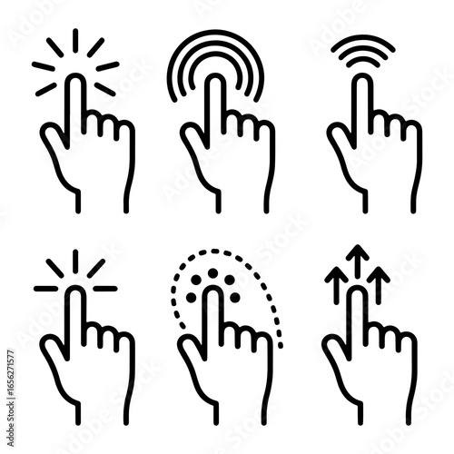 Hand gestures for digital interaction finger touch