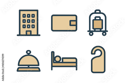 Hotel Service Flat Icons