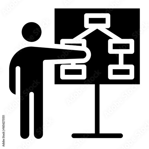 Presentation Model Icon glyph style vector illustration