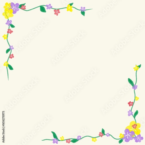 frame with colorfull flowers
