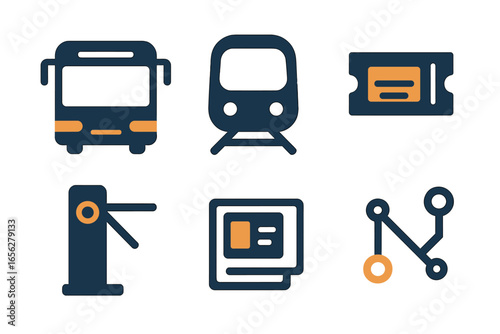 Public Transportation Icons and Symbols