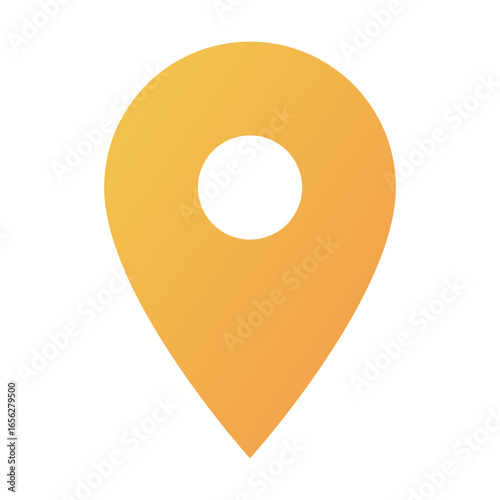Location Icon Golden Pinpoint Design for Maps and Navigation - Perfect for Digital and Print Applications