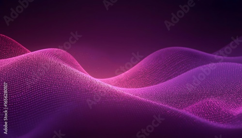 Abstract Particle Dots Background Banner — Glowing Digital Waves Background
