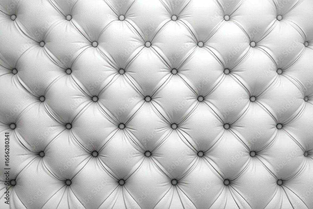 Fototapeta premium White tufted upholstery, diamond pattern