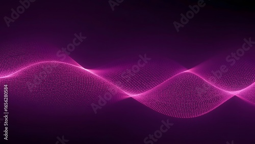 Abstract Particle Dots Background Banner — Glowing Digital Waves Background