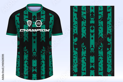 Soccer jersey mockup for football club. Vector sublimation sports apparel design. Uniform front view templates football jersey.