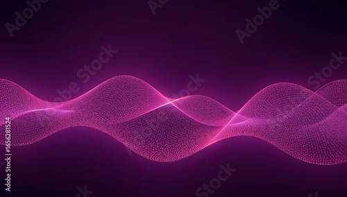 Abstract Particle Dots Background Banner — Glowing Digital Waves Background