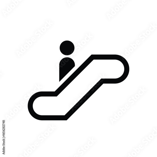 Escalator Icon with Person Symbol for Public Facilities