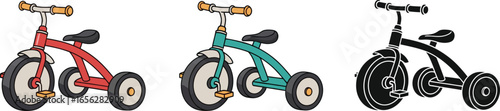 Vector illustration of colorful tricycle for kids design art