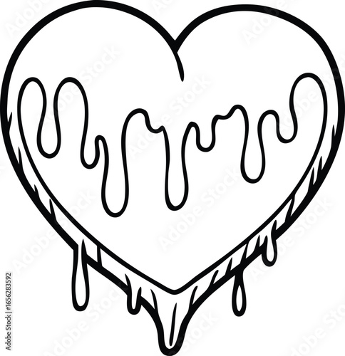Melting heart icon symbol of affection isolated on white background isolated on transparent background