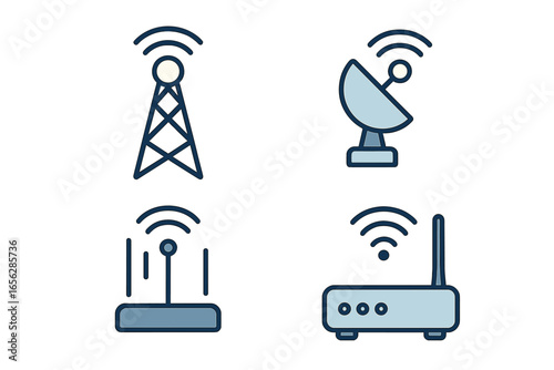 Communication and network technology icons