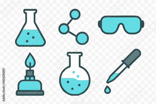 Laboratory Equipment Icons for Science