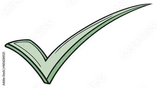 Green check mark symbol illustration showing approval correctness and confirmation
